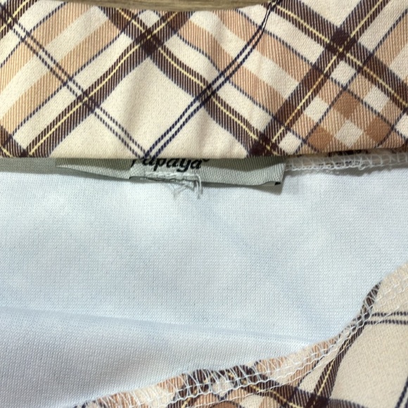 Papaya Plaid A-Line women’s juniors Skirt in Beige and Brown Size:S - Picture 4 of 7